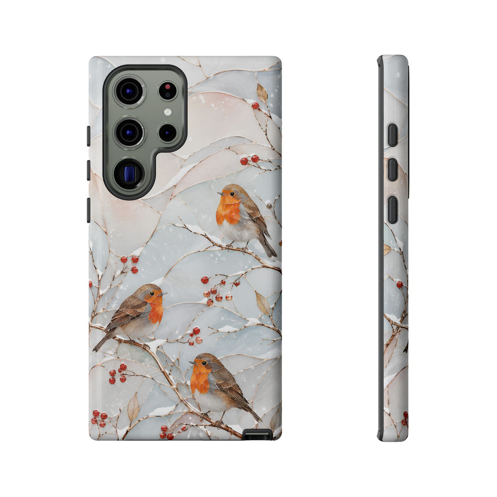 Robin Bird Samsung Galaxy Phone Case | Winter Berries Phone Case