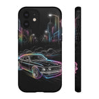 Neon Muscle Car iPhone Case | Retro City Nightscape