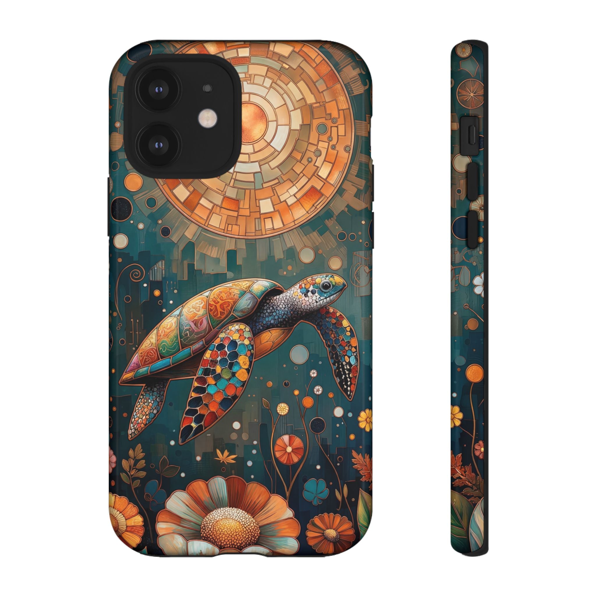 Sea Turtle Mosaic iPhone Case | Artistic Ocean Nature Protective Cover