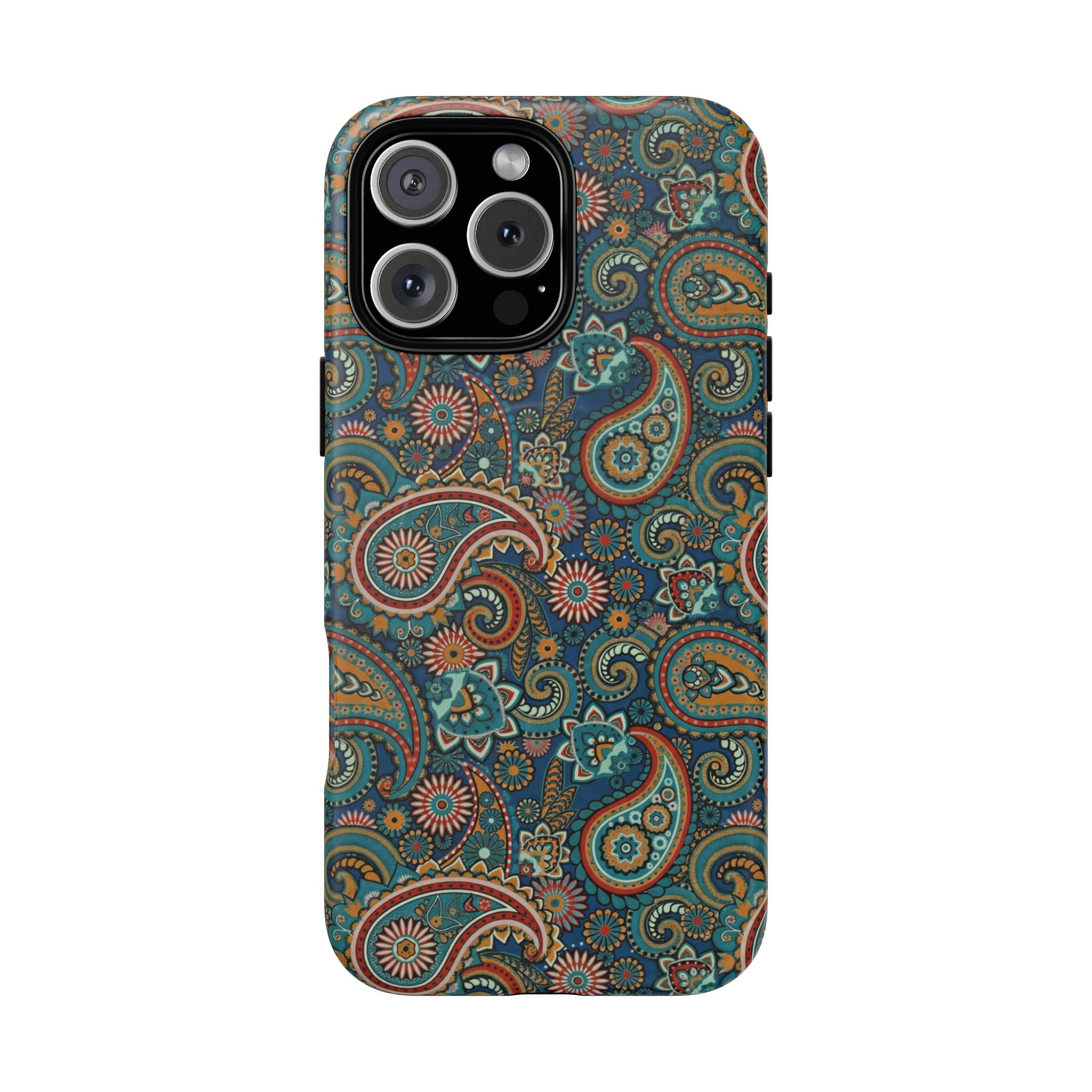 Batik Teal Paisley Tough MagSage iPhone Case