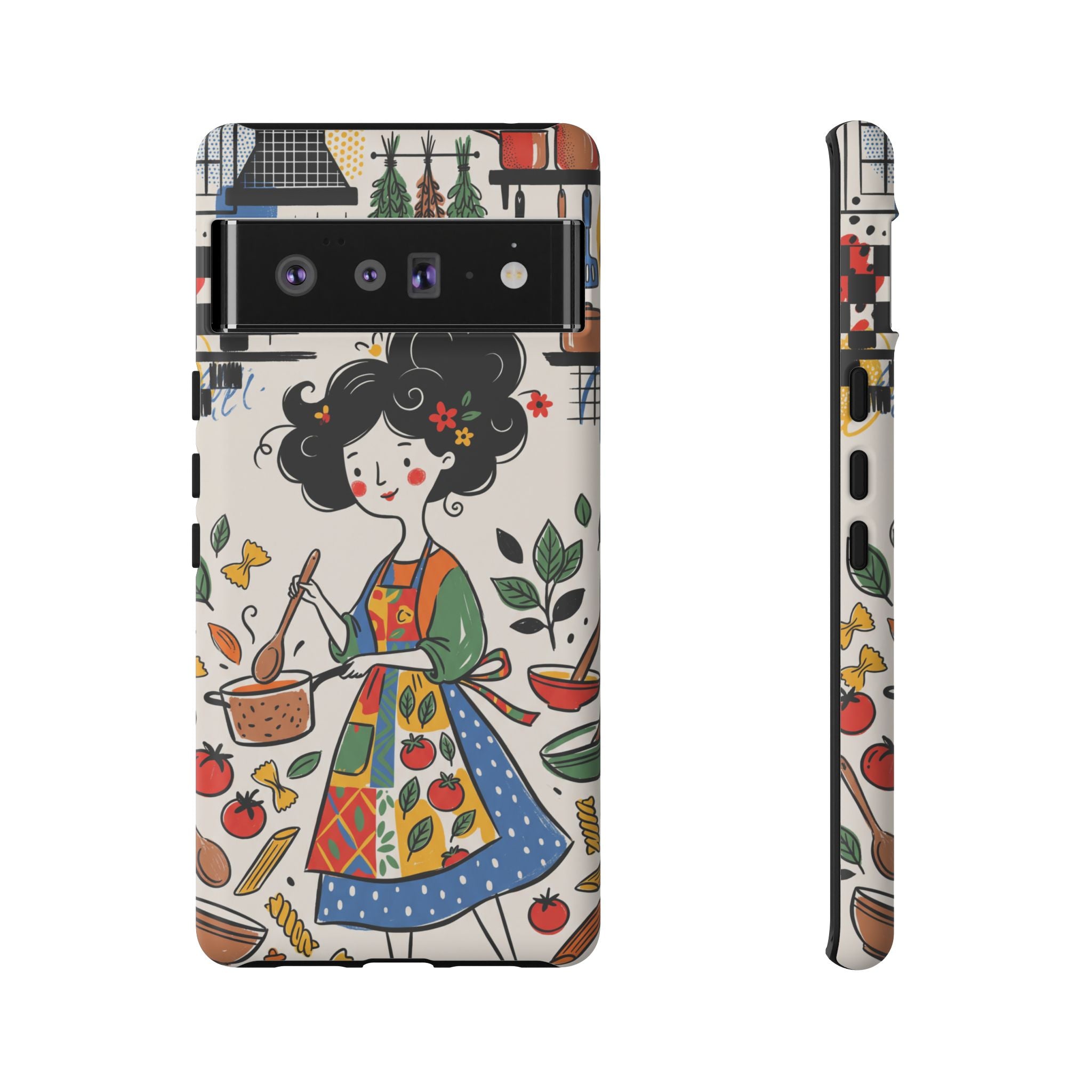 Whimsical Chef Kitchen Illustration Google Pixel Phone Case