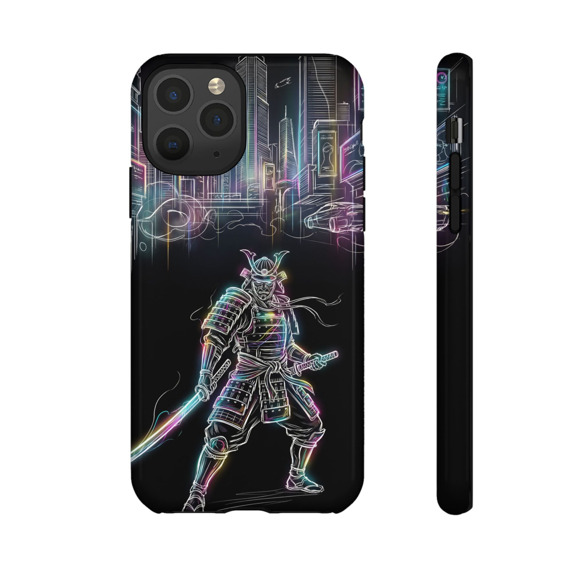 Neon Samurai iPhone Case | Cyberpunk City Armor