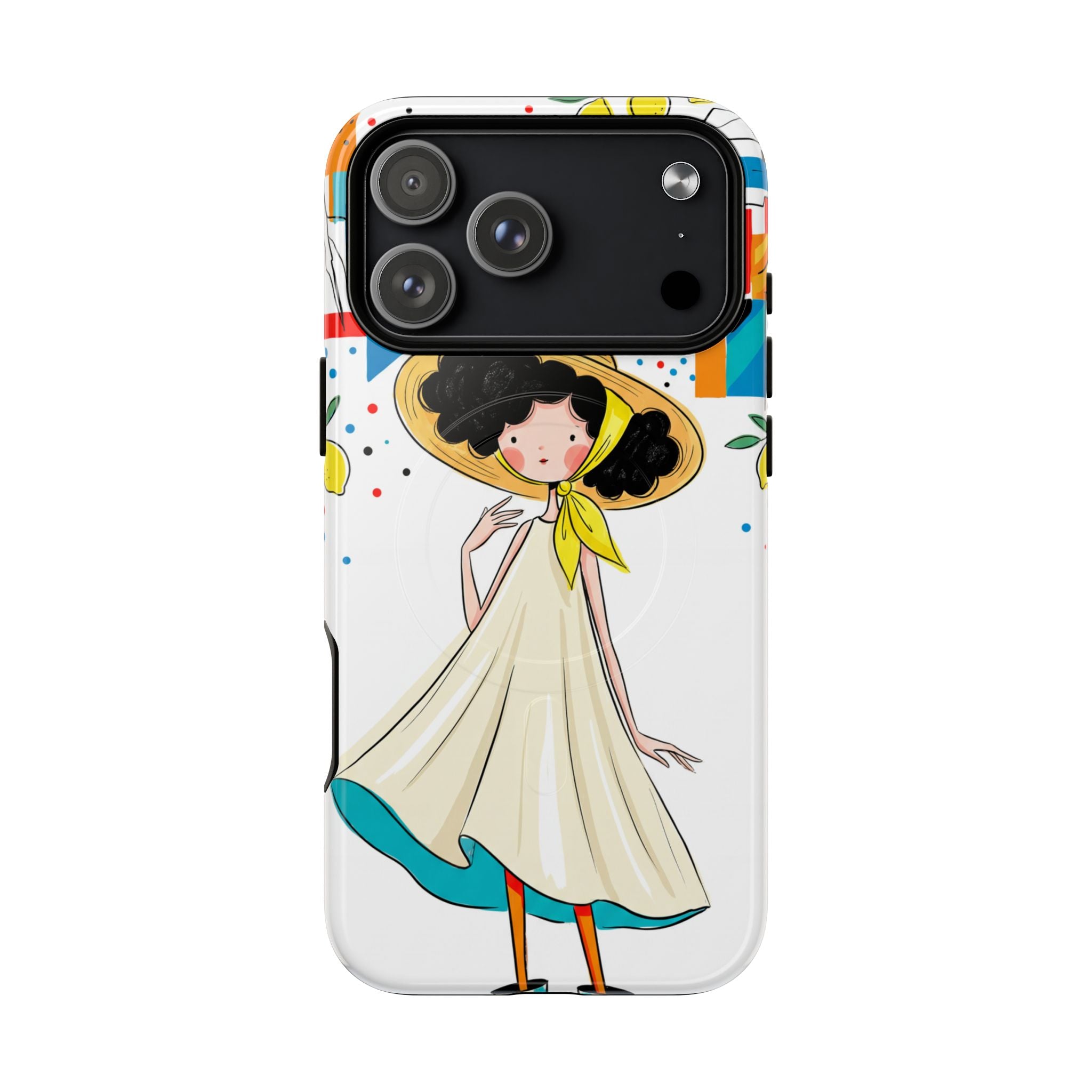 Cute Summer Girl MagSafe iPhone Case | Whimsical Coastal Illustration Protective Case