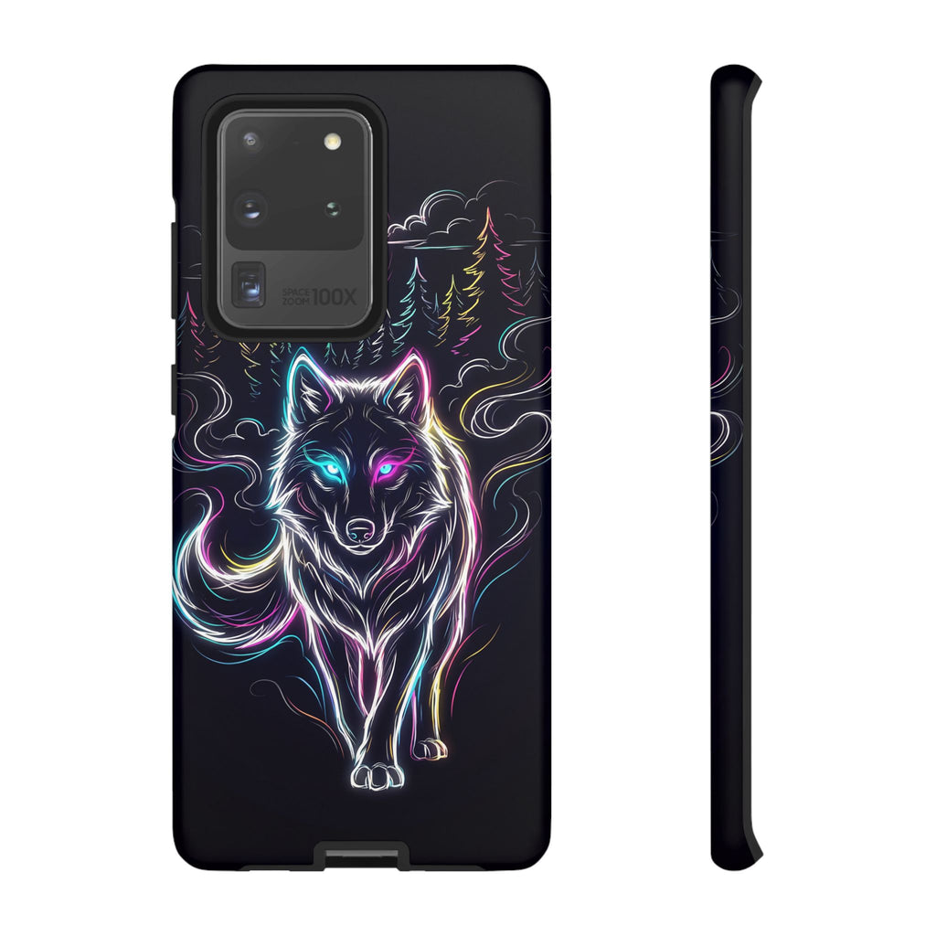 Neon Wolf Samsung Galaxy Phone Case | Mystic Glow Protective Tough Case