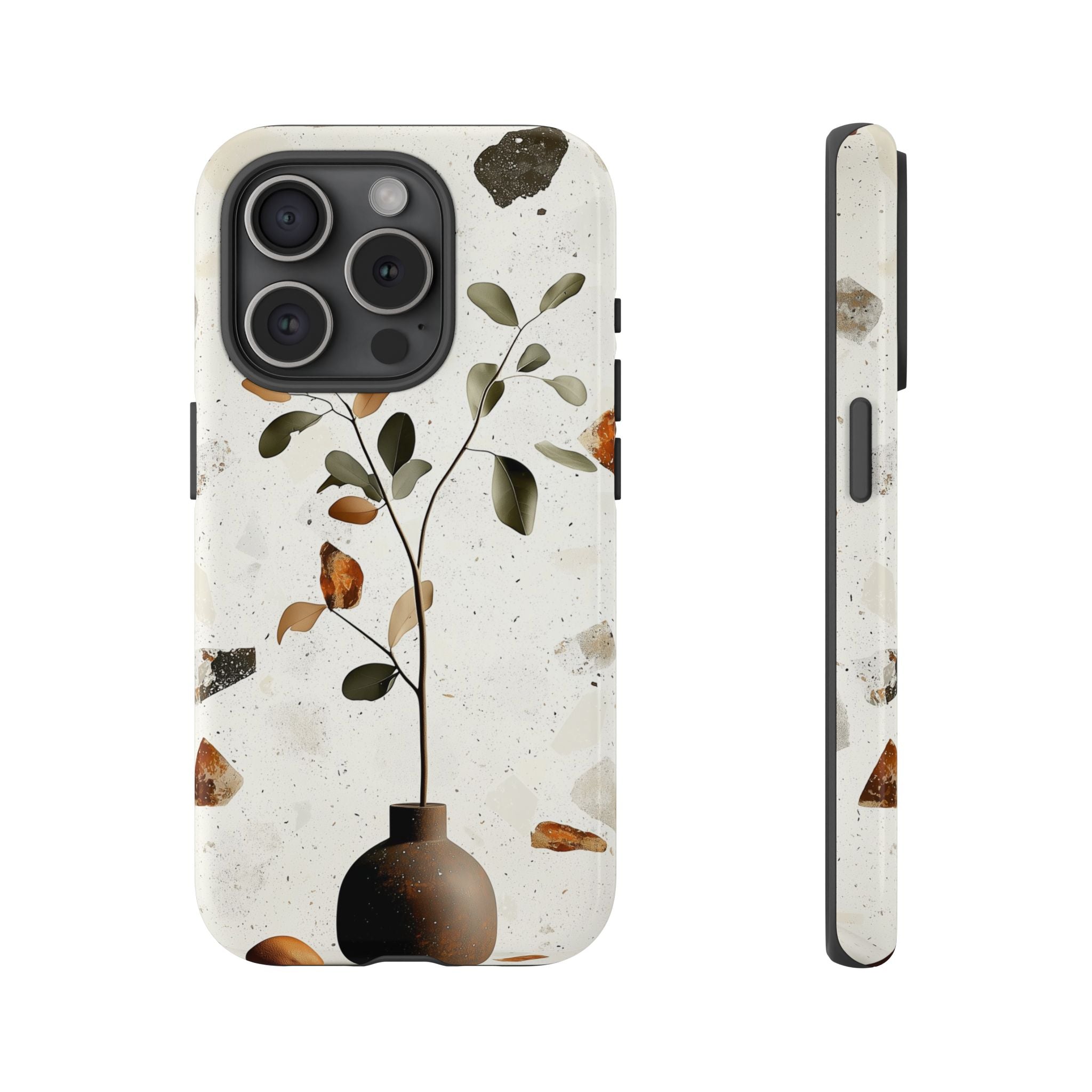 Floral Terrazzo iPhone Case | Minimal Vase Botanical