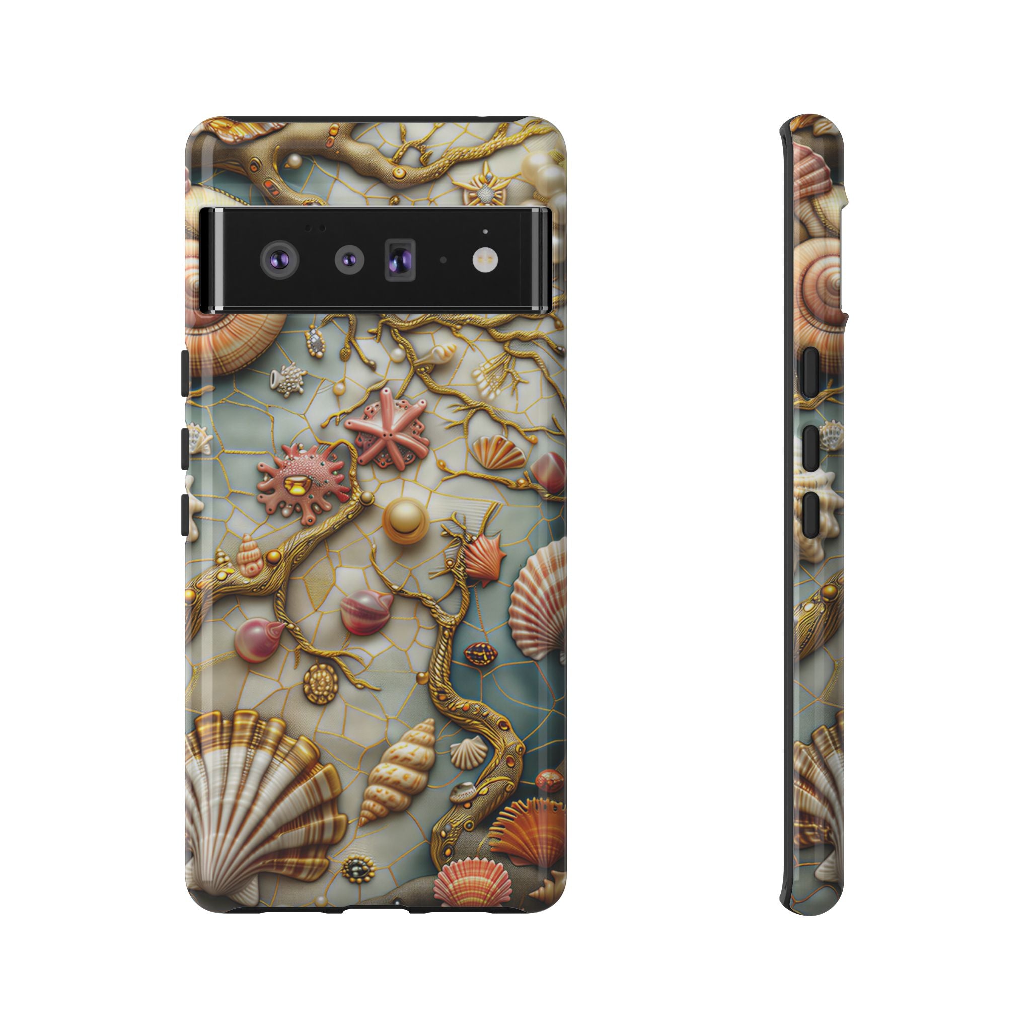Decorative Seashell & Pearl Beach Design Google Pixel Case