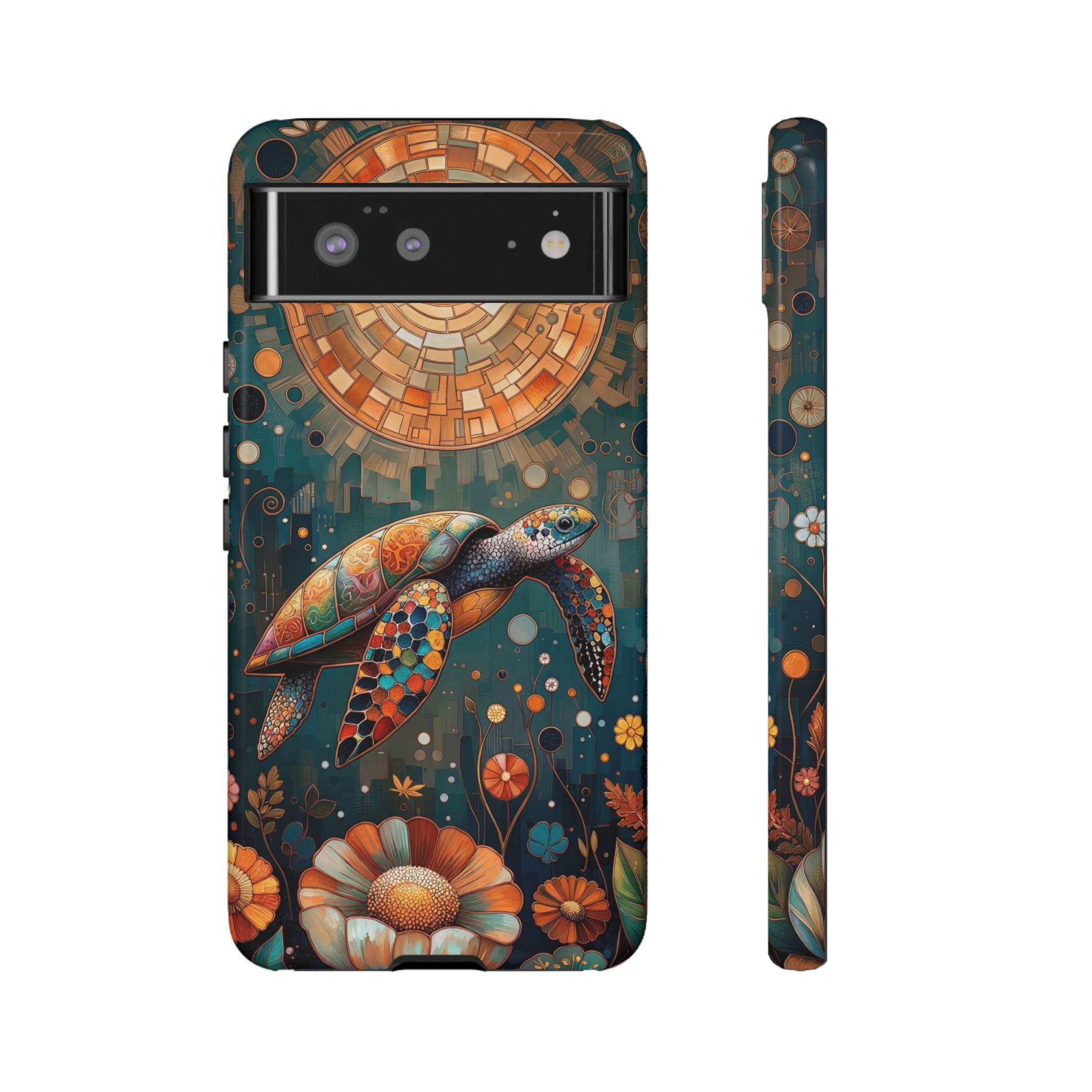 Sea Turtle Google Pixel Case | Artistic Floral Ocean Design