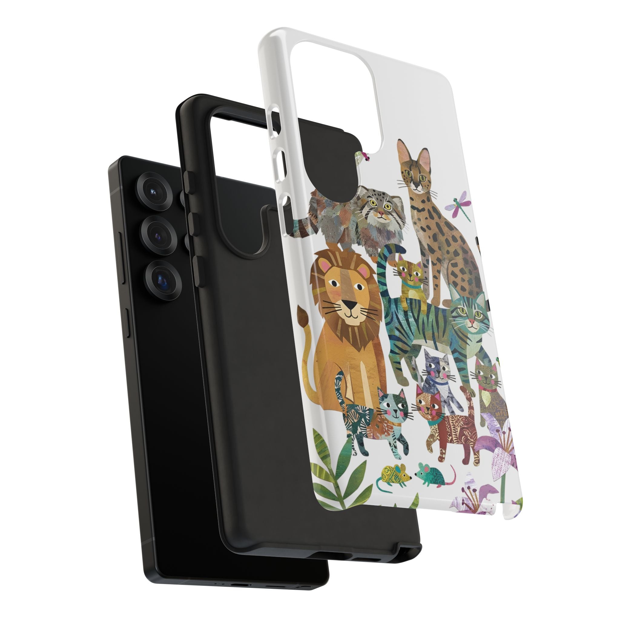 Cute Jungle Cats Samsung Galaxy Phone Case | Colorful Animal Safari Protective Case