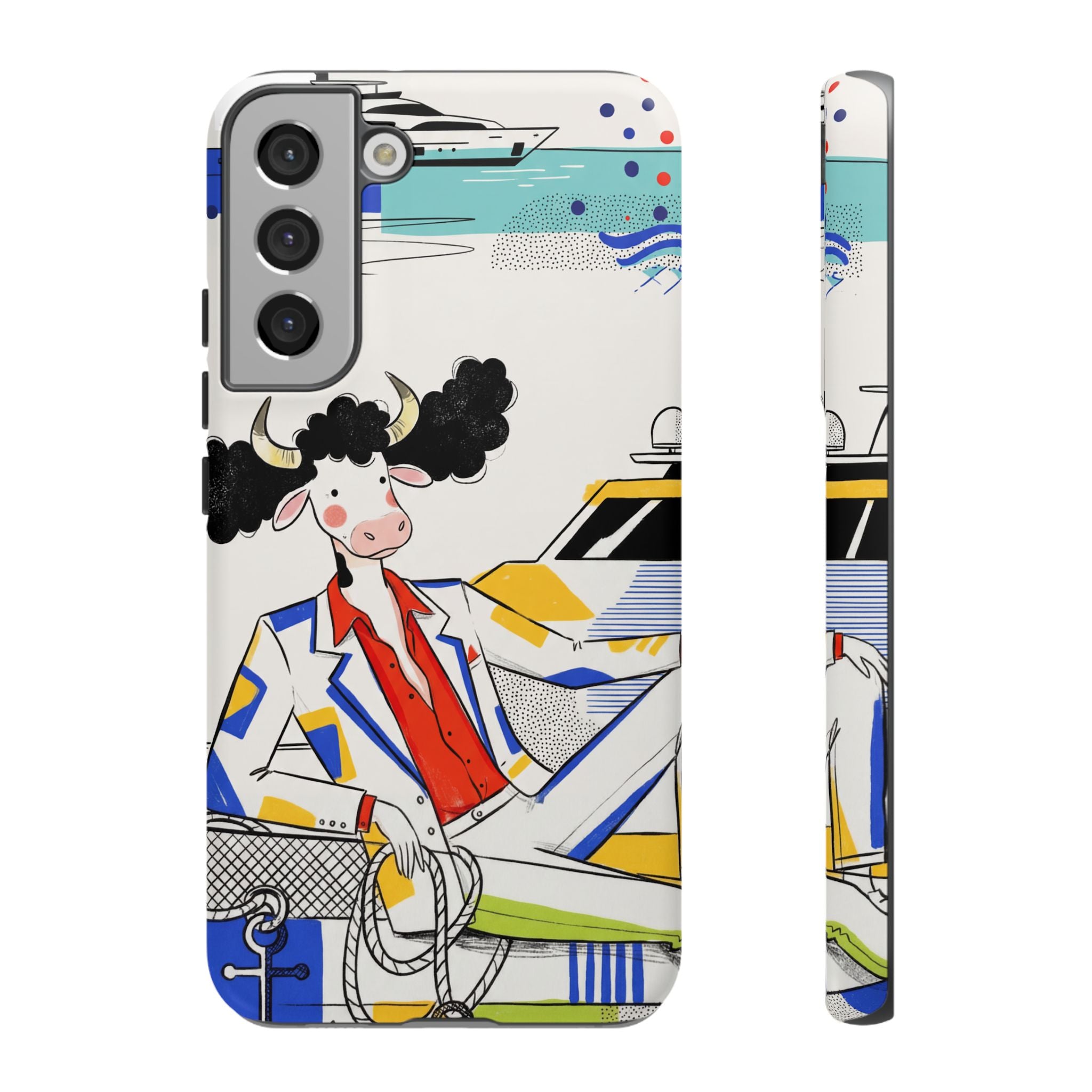 Nautical Cow Graphic Protective Samsung Galaxy Phone Case