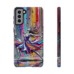 Colorful Dancer Tough Samsung Galaxy Phone Case | Vibrant Drip Art Protective Cover