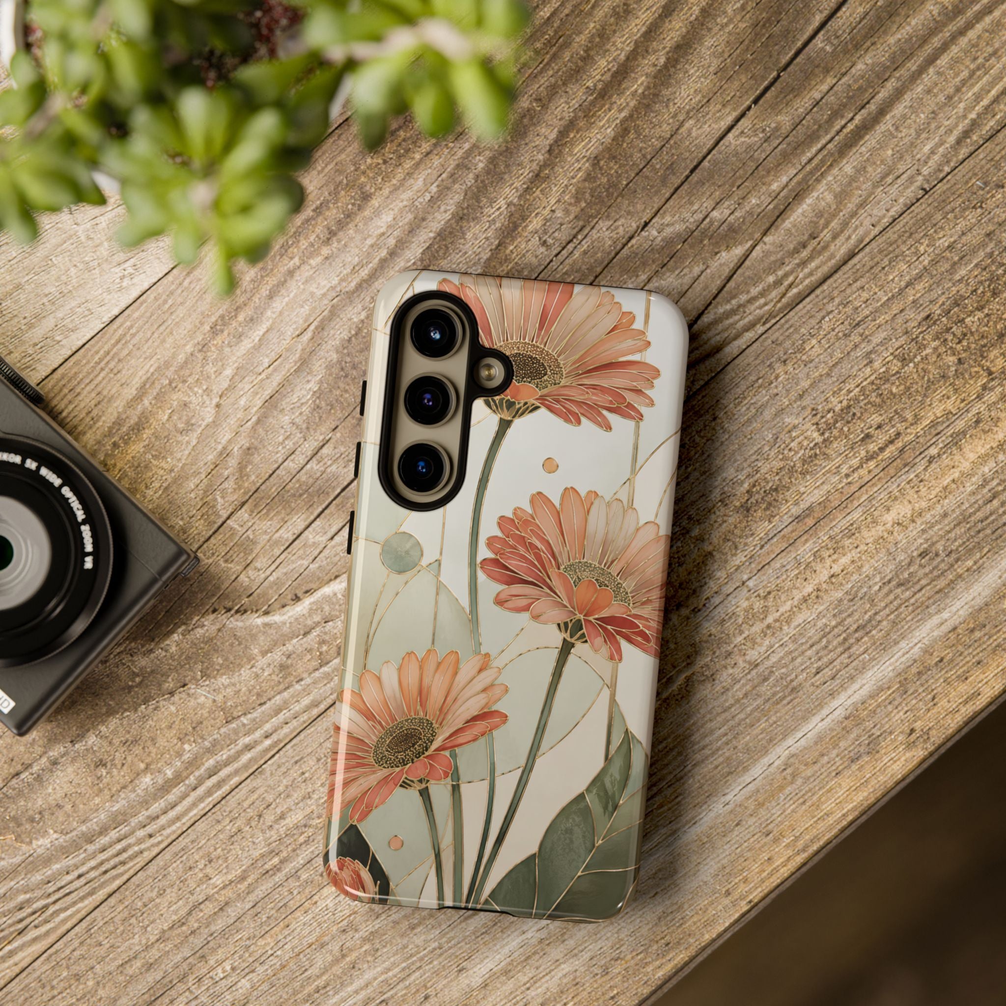 Gerbera Daisy iPhone Case | Stained Glass Floral iPhone Case