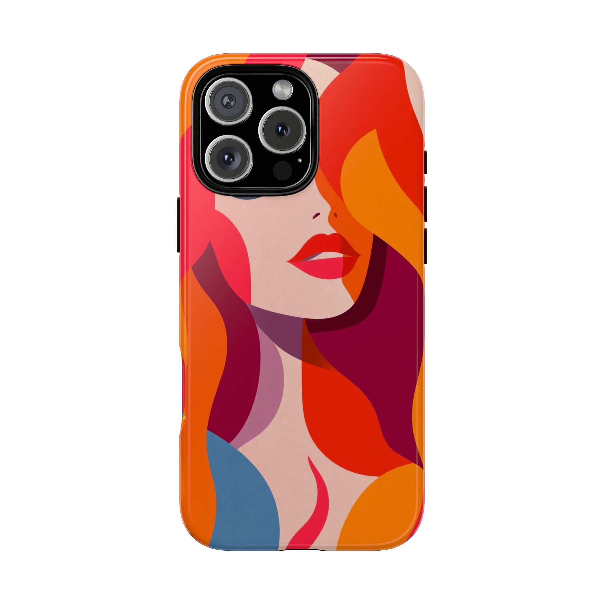 Retro Pop Art Woman iPhone Case | Bold Colourful Abstract Portrait