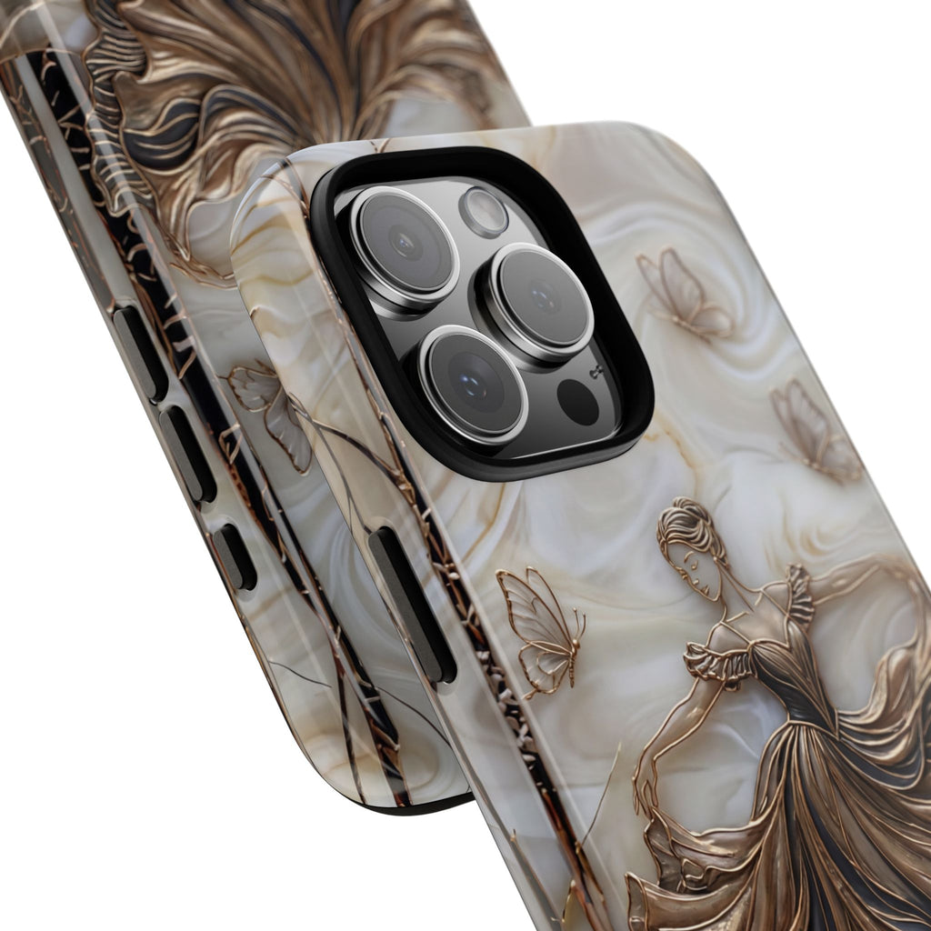 Elegant Bronze Ballerina Dance Design iPhone Case