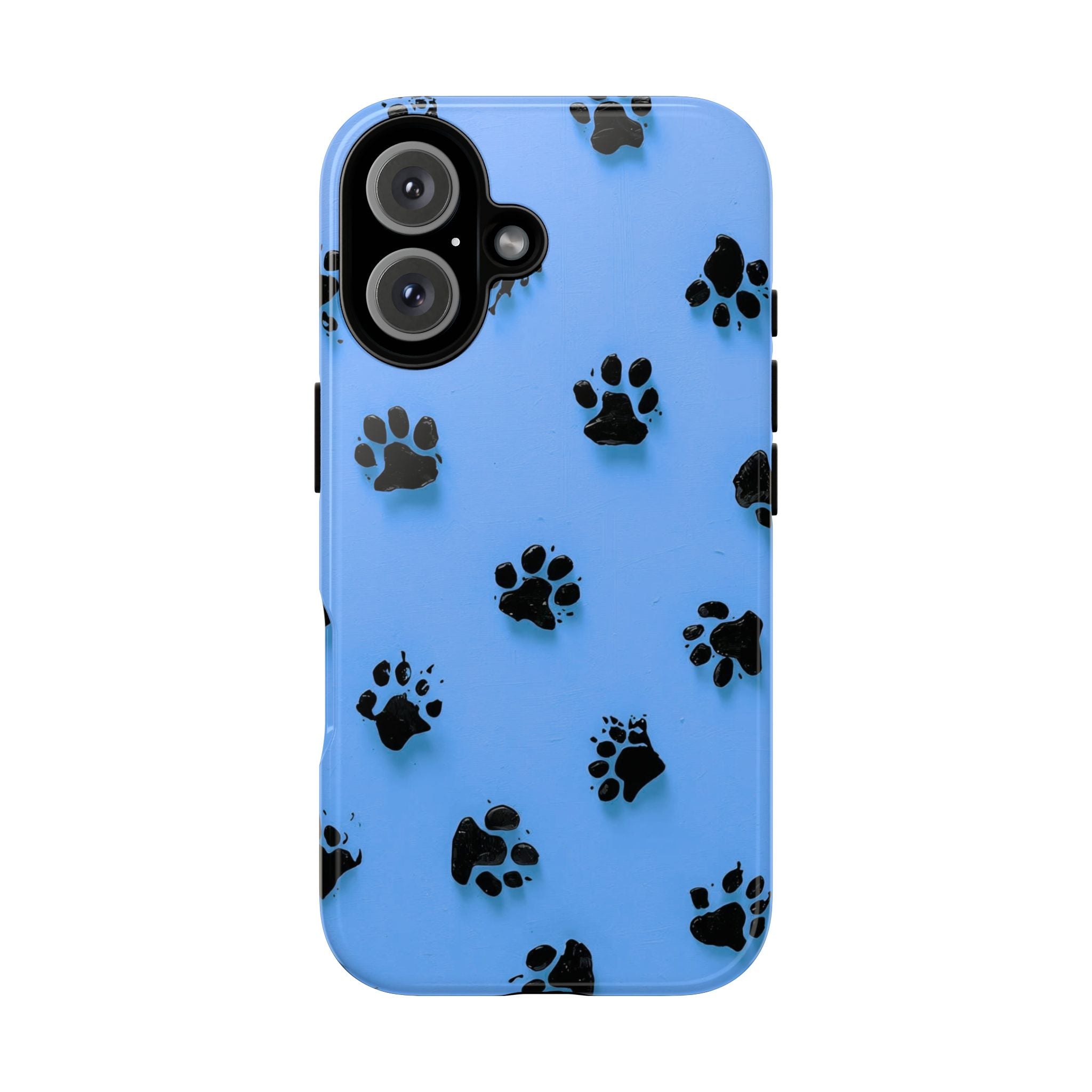 Blue Paw Print Tough iPhone Case — Protective Dog & Cat Lover Cover