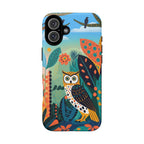 Botanical Forest Colourful Owl MagSafe iPhone Case