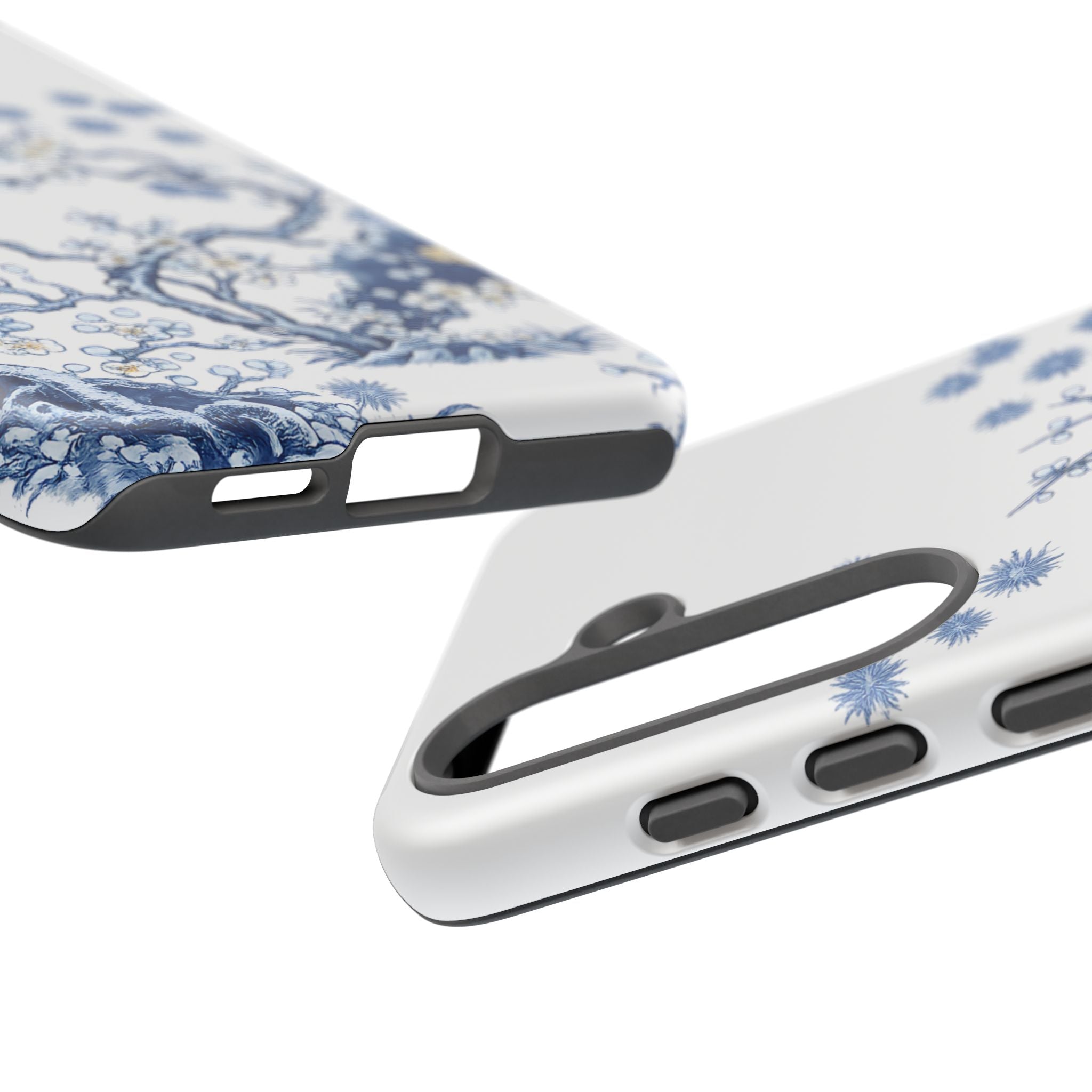 Vintage Blue White Porcelain Samsung Galaxy Phone Case | Chinoiserie Floral Tough Cover