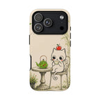 Cute Cat Tea Time iPhone Case | Kawaii Kitten with Apple Design