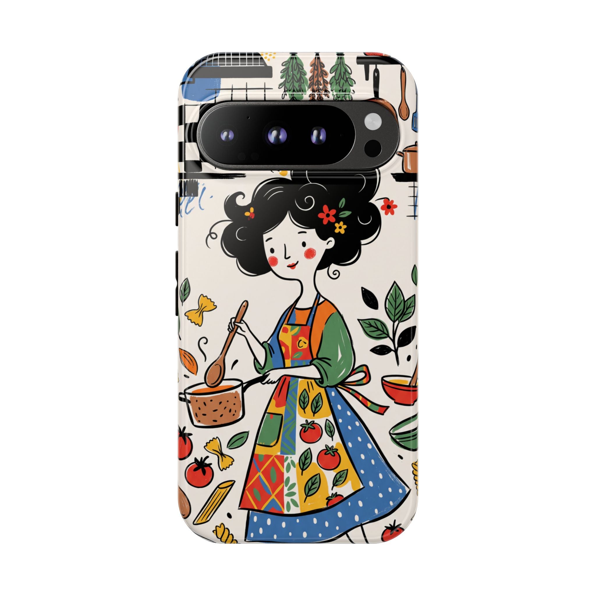 Whimsical Chef Kitchen Illustration Google Pixel Phone Case