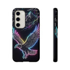 Neon Eagle Samsung Galaxy Phone Case with Mountain Design