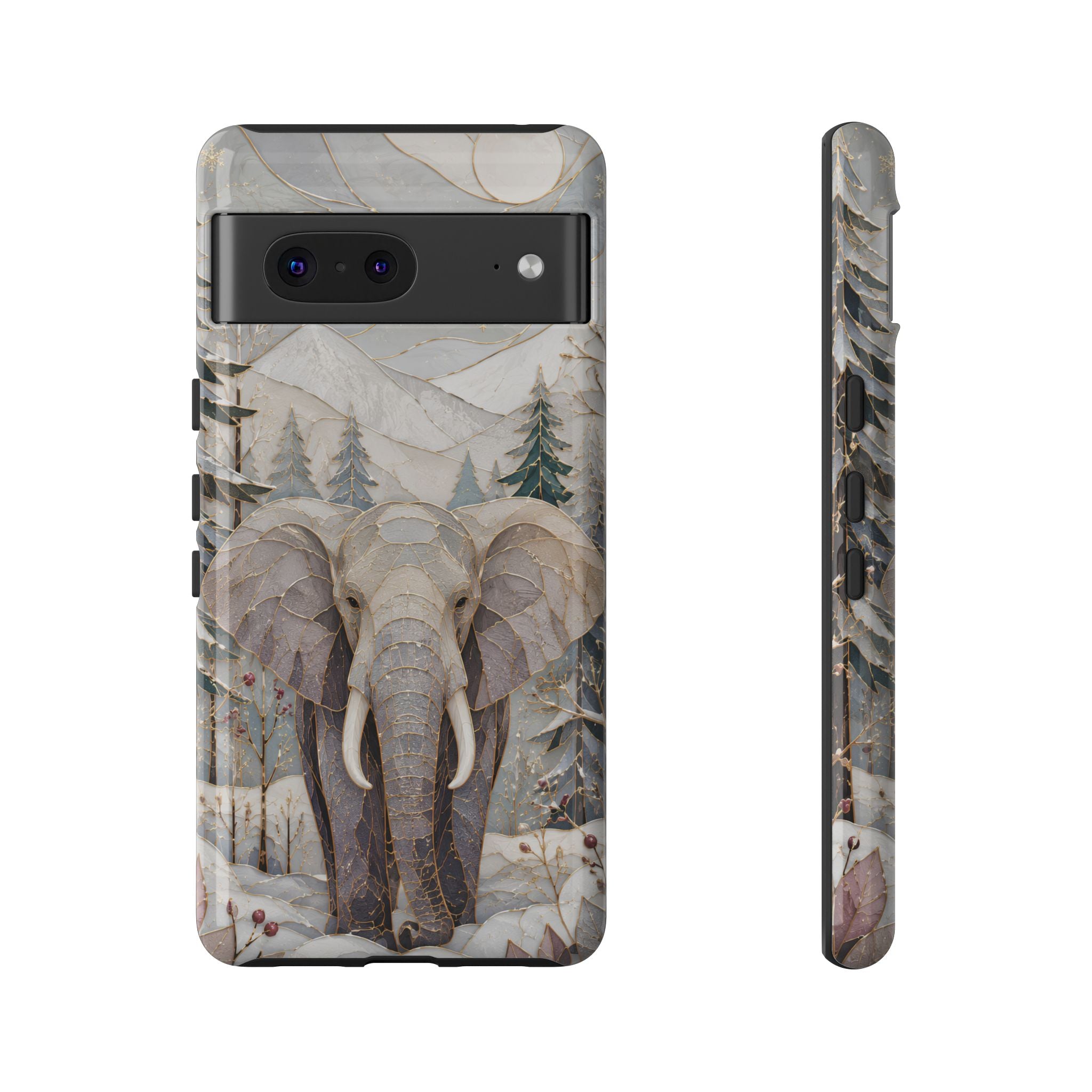 Elephant Google Pixel Phone Case | Winter Forest Phone Case