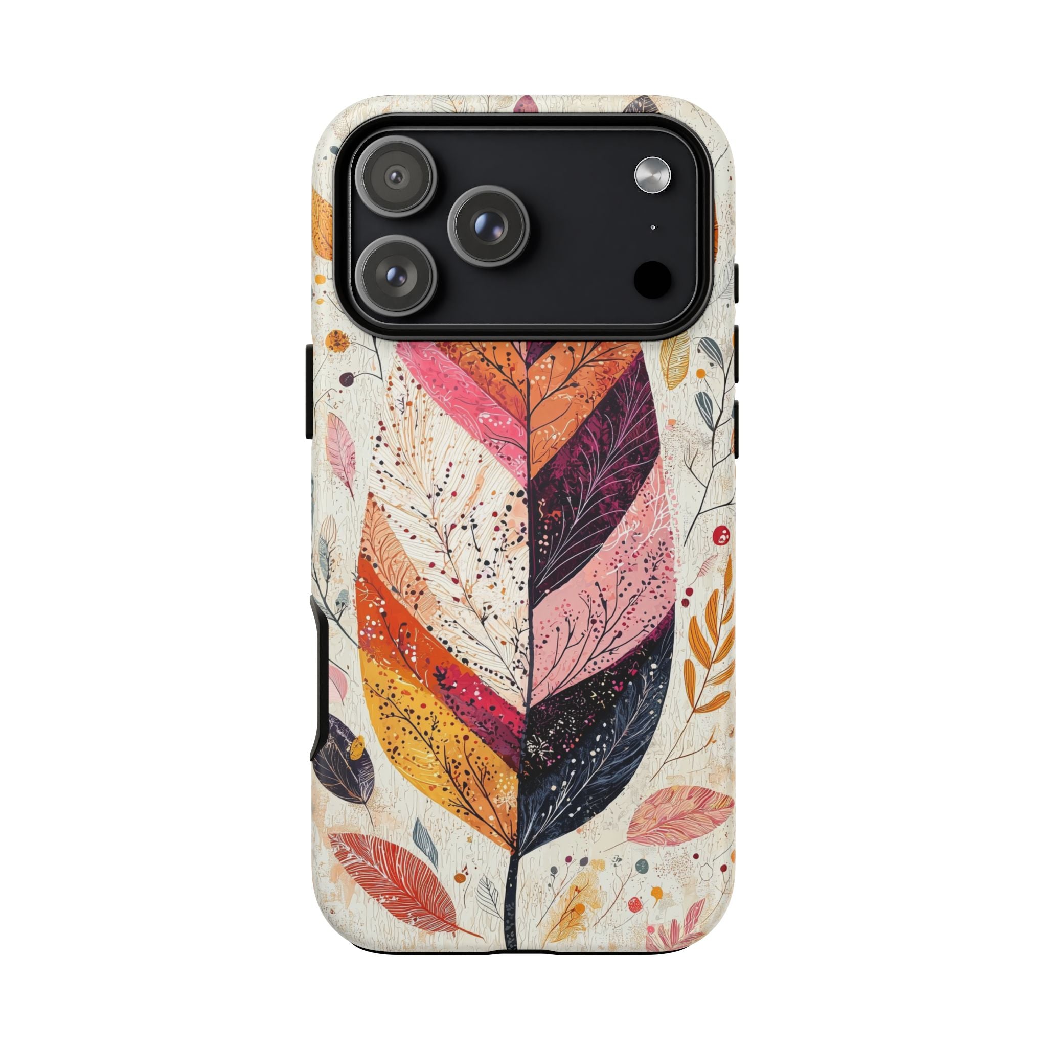Autumn Leaf Tough iPhone Case | Watercolour Feathered Fall Design