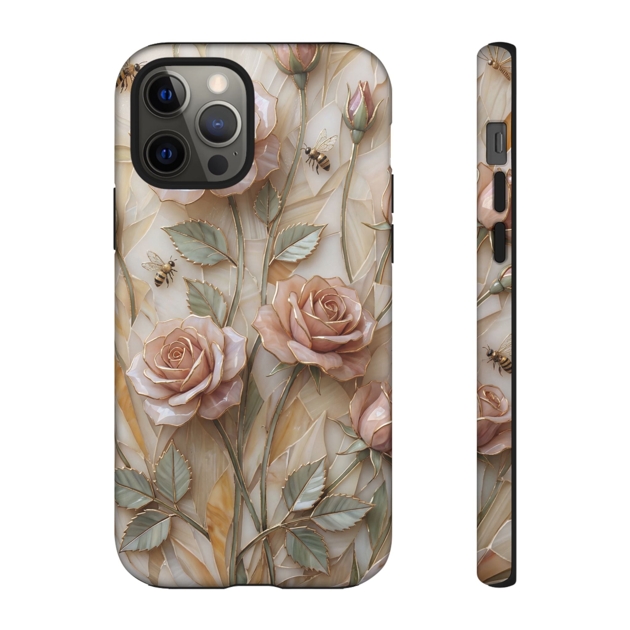 Vintage Blush Rose Floral Tough iPhone Protective Cover