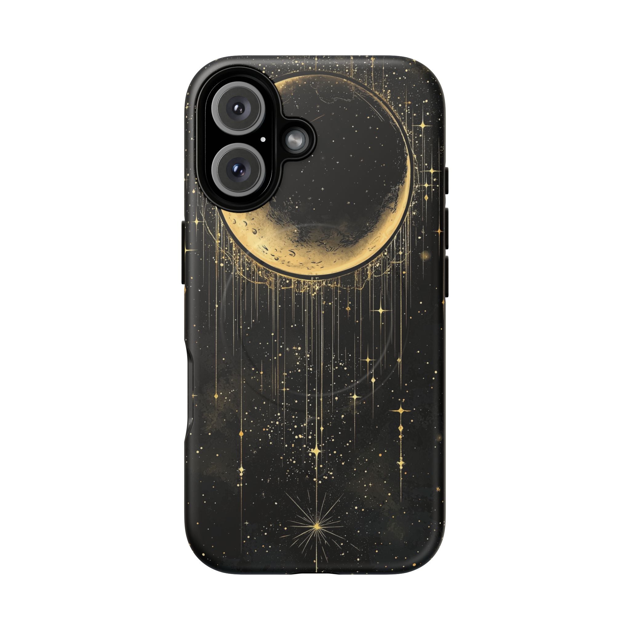 Custodia resistente MagSafe per iPhone Moonlit Crescent | Cielo notturno con stelle dorate