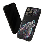 Wolf Galaxy Tough iPhone Case | Colorful Howling Wolf Space Design