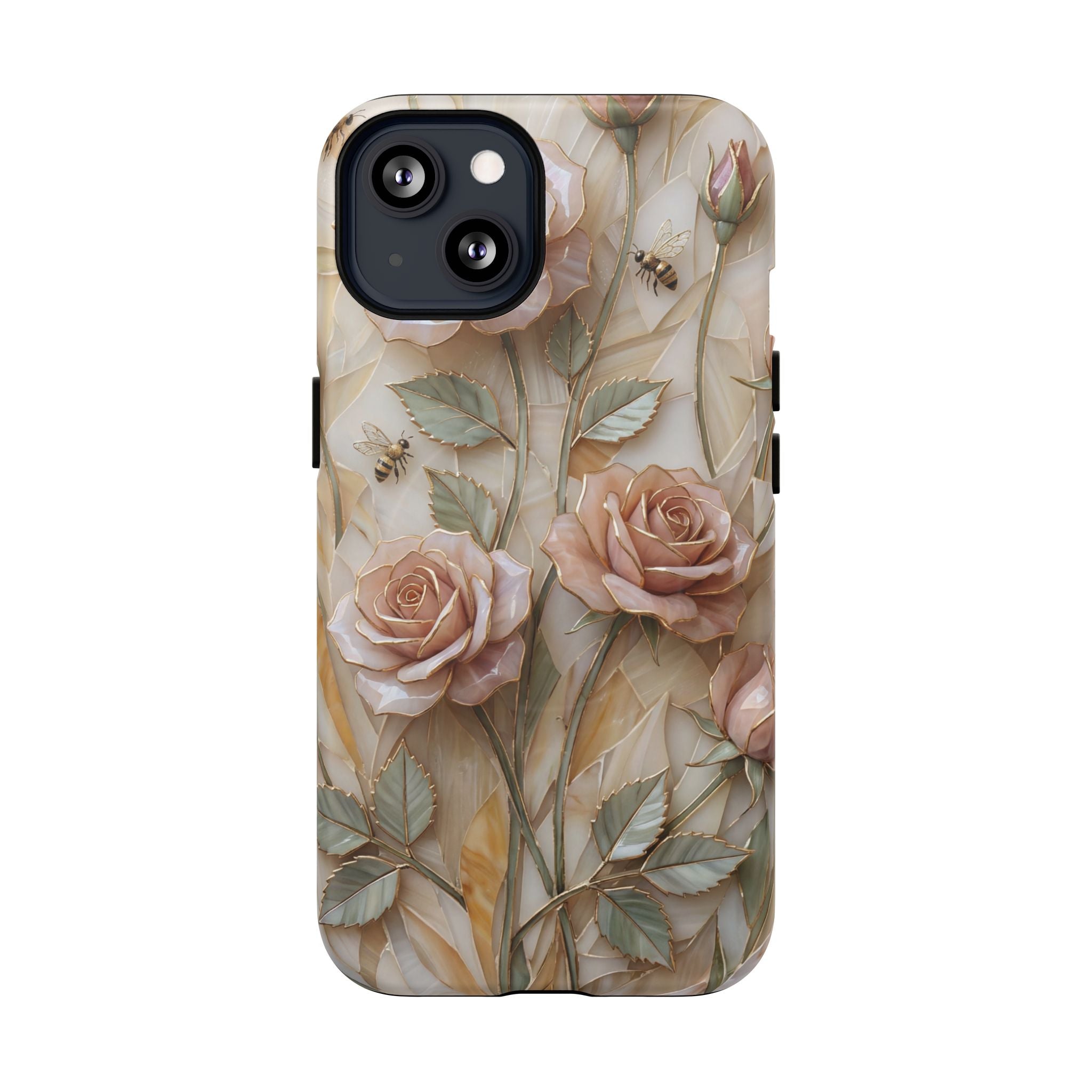 Floral Rose Tough MagSafe iPhone Case — Vintage Blush Protective Cover