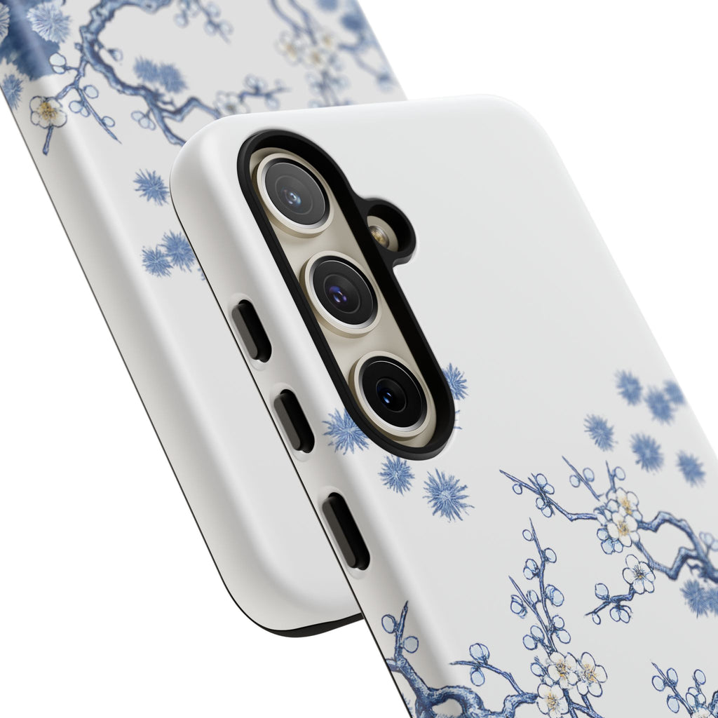 Vintage Blue White Porcelain Samsung Galaxy Phone Case | Chinoiserie Floral Tough Cover