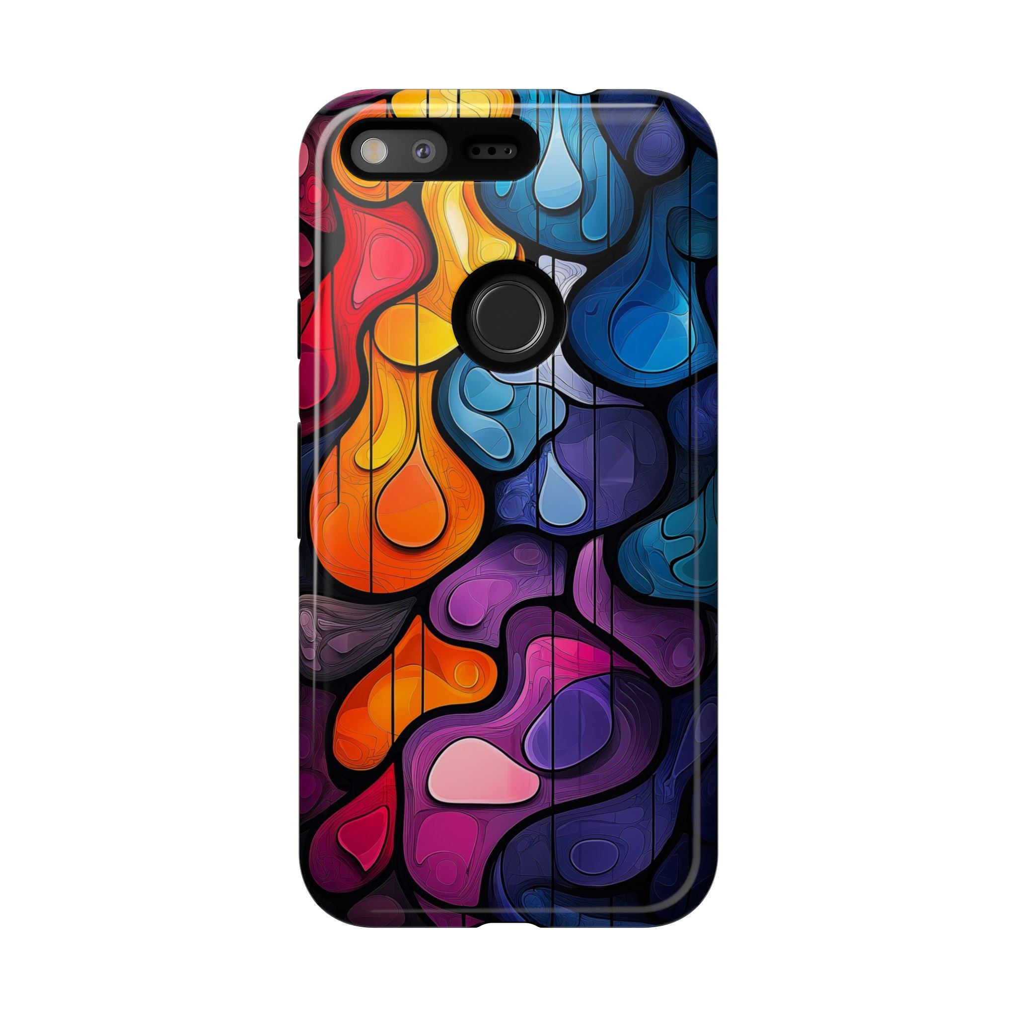 Abstract Colourful Drop Google Pixel Case — Vibrant Stained-Glass