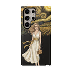 Cover per telefono Samsung Galaxy "Notte di girasoli" | Donna in abito fluente stile Van Gogh