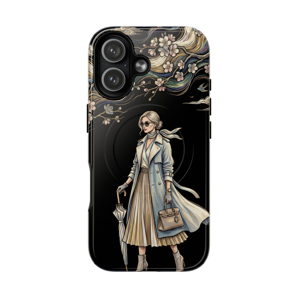 Vintage Chic MagSafe iPhone Case | Stylish Woman Illustration