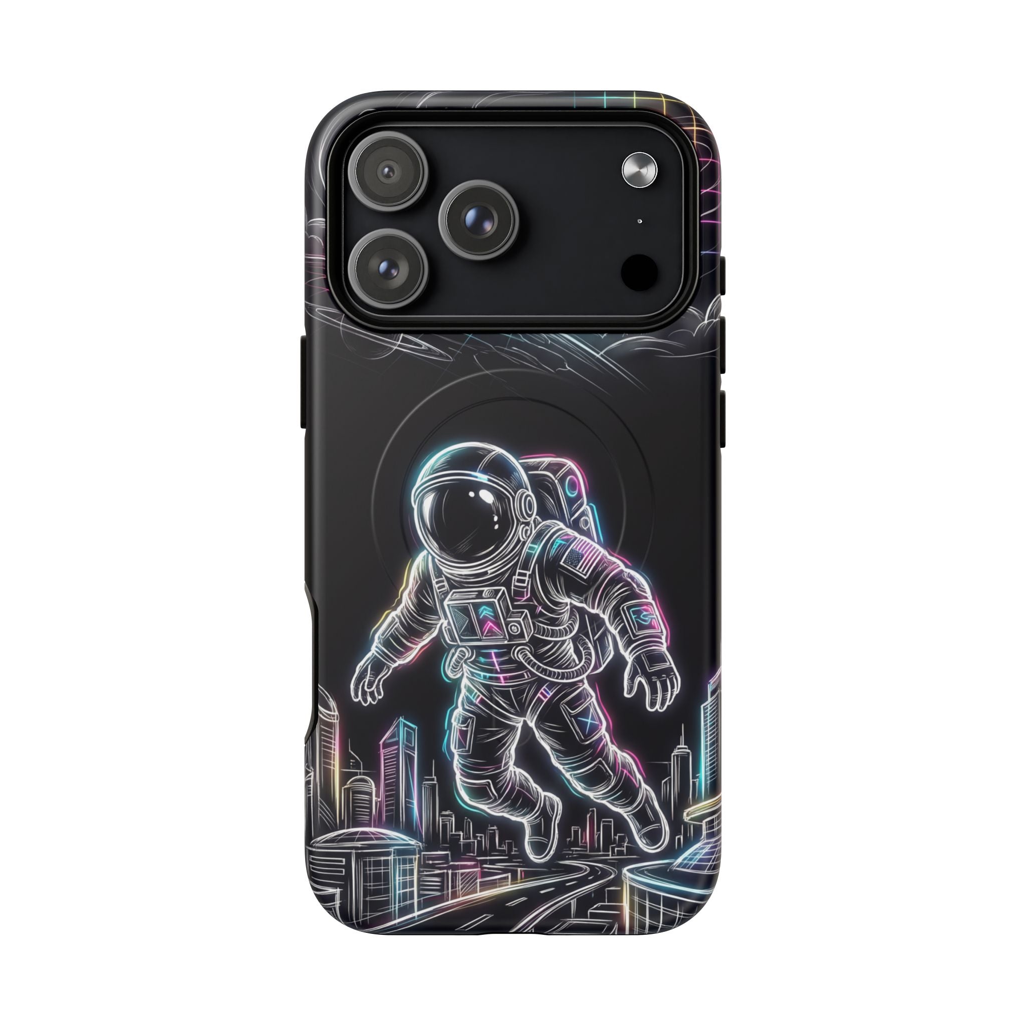 Space Explorer Astronaut NeonMagSafe iPhone Case