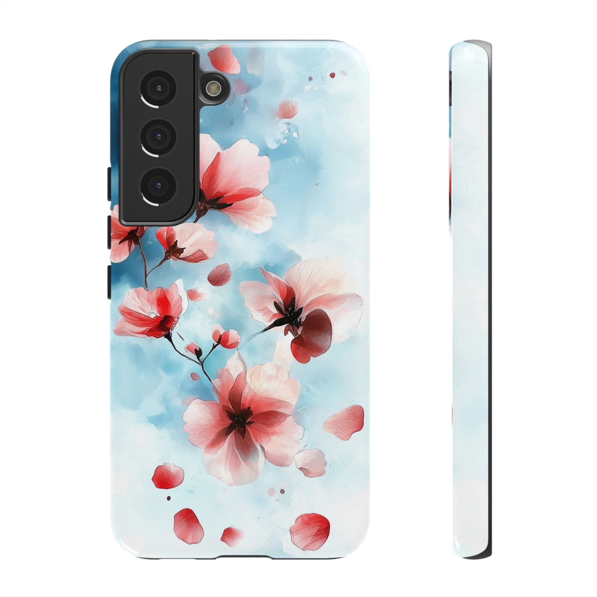 Floral Cherry Blossom Samsung Galaxy Case | Pastel Pink Blue