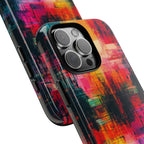 Abstract Neon Glitch Art Tough iPhone Case