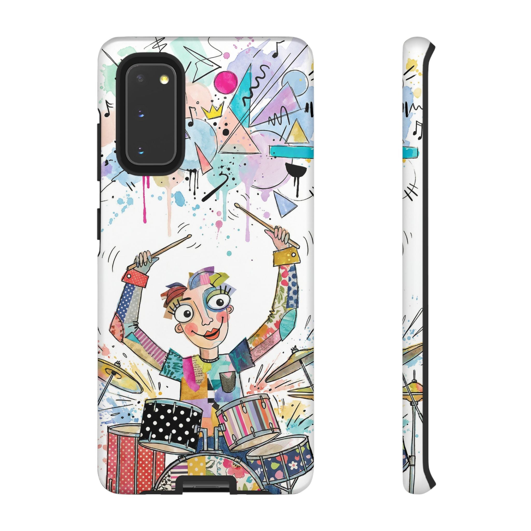 Drummer Boy Samsung Galaxy Phone Case | Colorful Cartoon Drum Kit Protective Cover