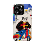 Bulldog Vespa MagSafe iPhone Case | Retro Scooter Dog Protective Cover