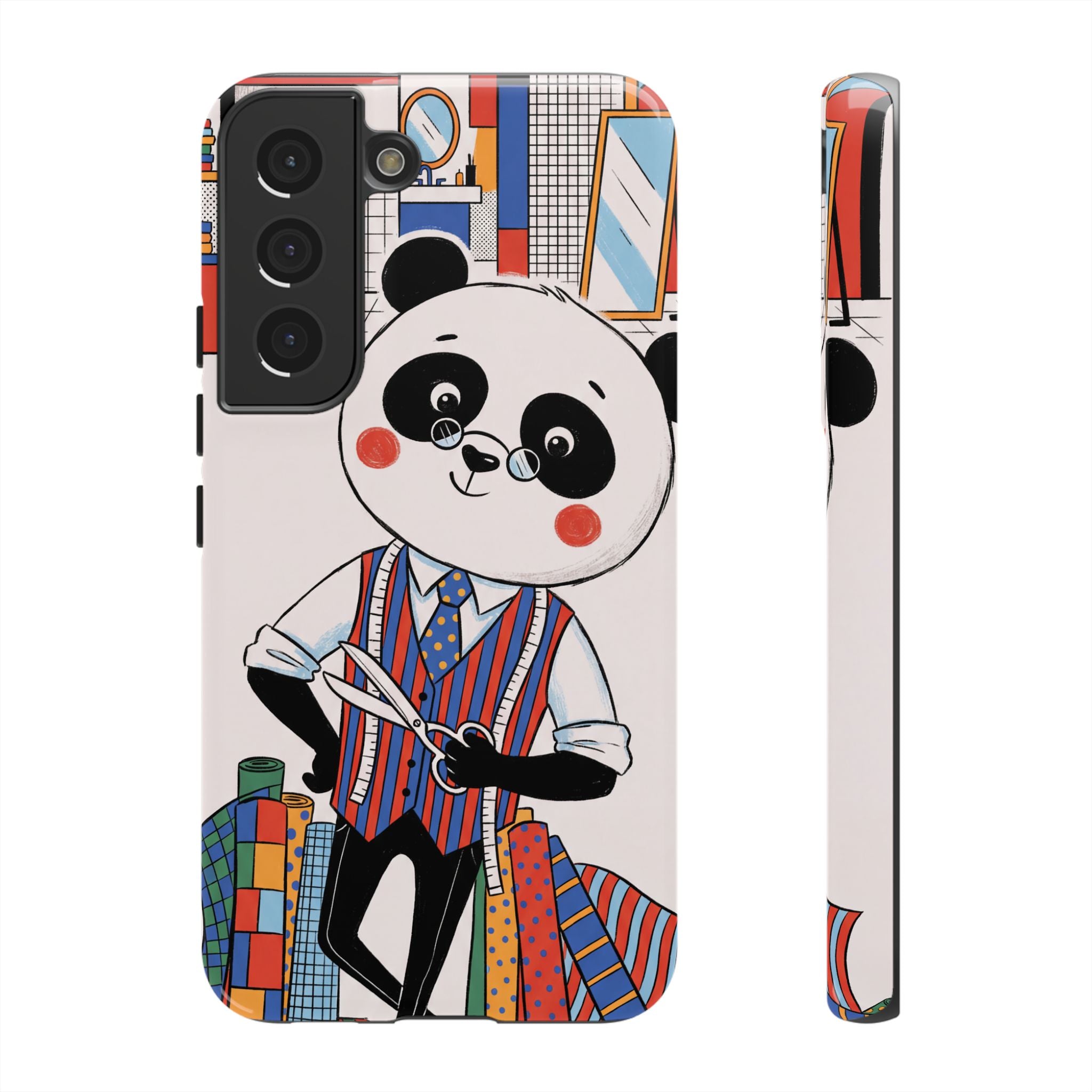 Panda Tailor Samsung Galaxy Phone Case | Cute Seamstress Cartoon