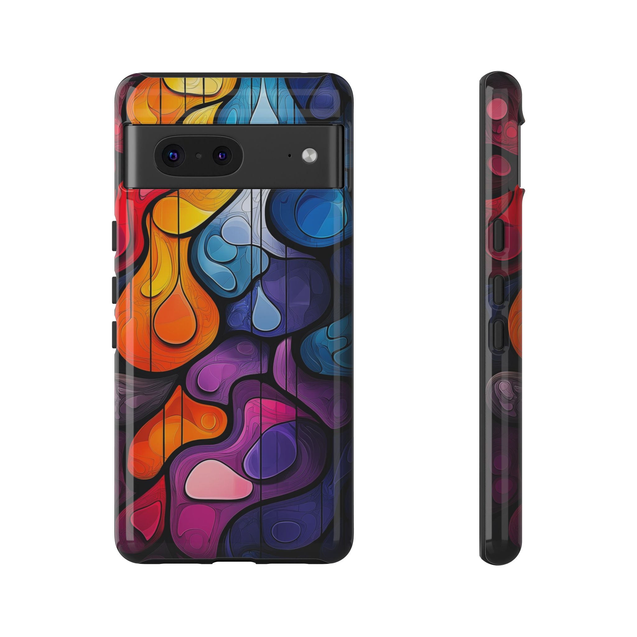 Abstract Colourful Drop Google Pixel Case — Vibrant Stained-Glass