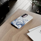 Vintage Blue White Porcelain Samsung Galaxy Phone Case | Chinoiserie Floral Tough Cover