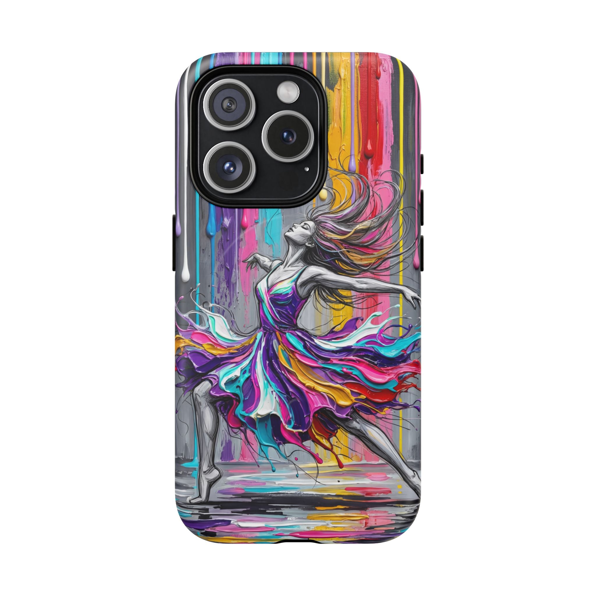 Colorful Dancer Tough MagSafe iPhone Case | Vibrant Drip Art Protective Cover