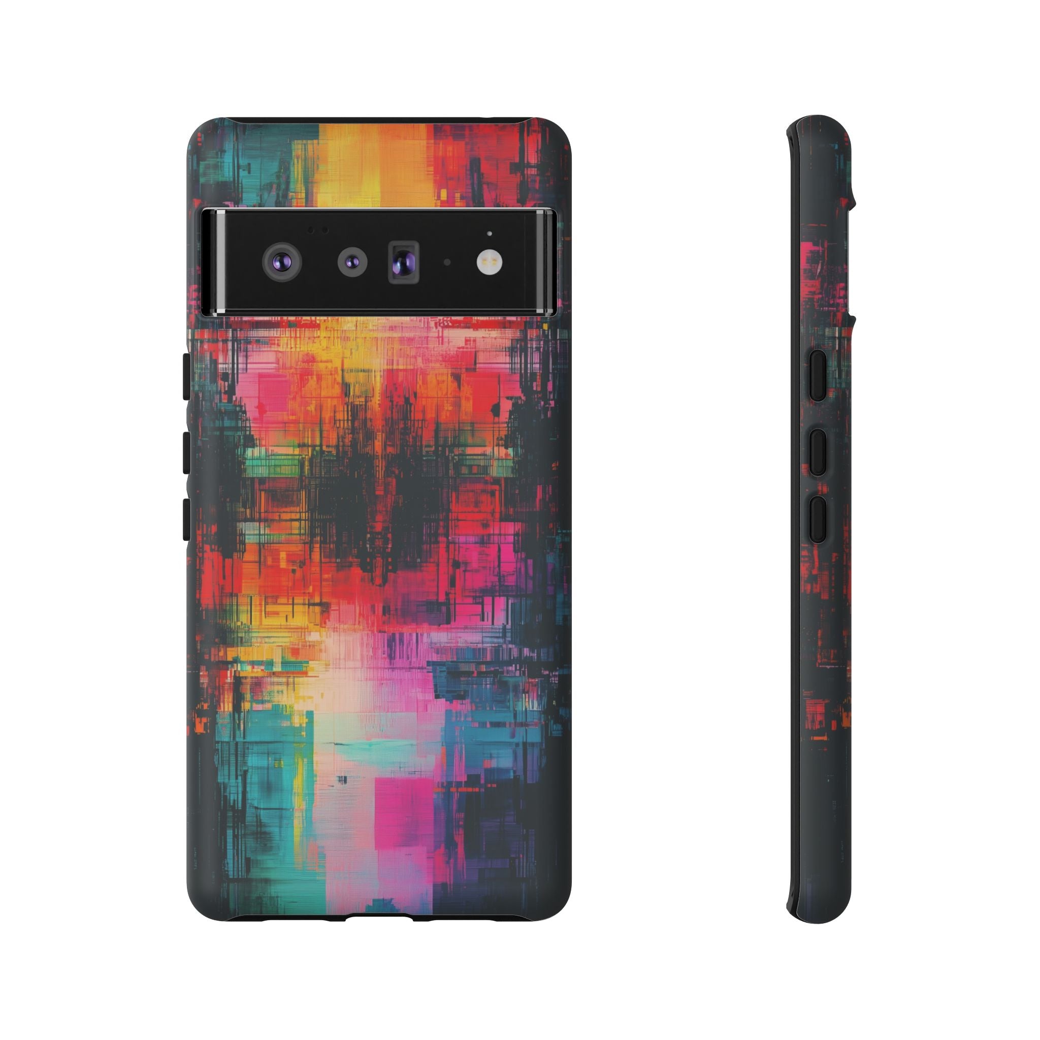 Abstract Neon Glitch Art Tough Google Pixel Case
