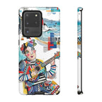 Custodia per Samsung Galaxy per Musicisti Artistici | Custodia Resistente con Chitarra Colorata e Paesaggio Urbano