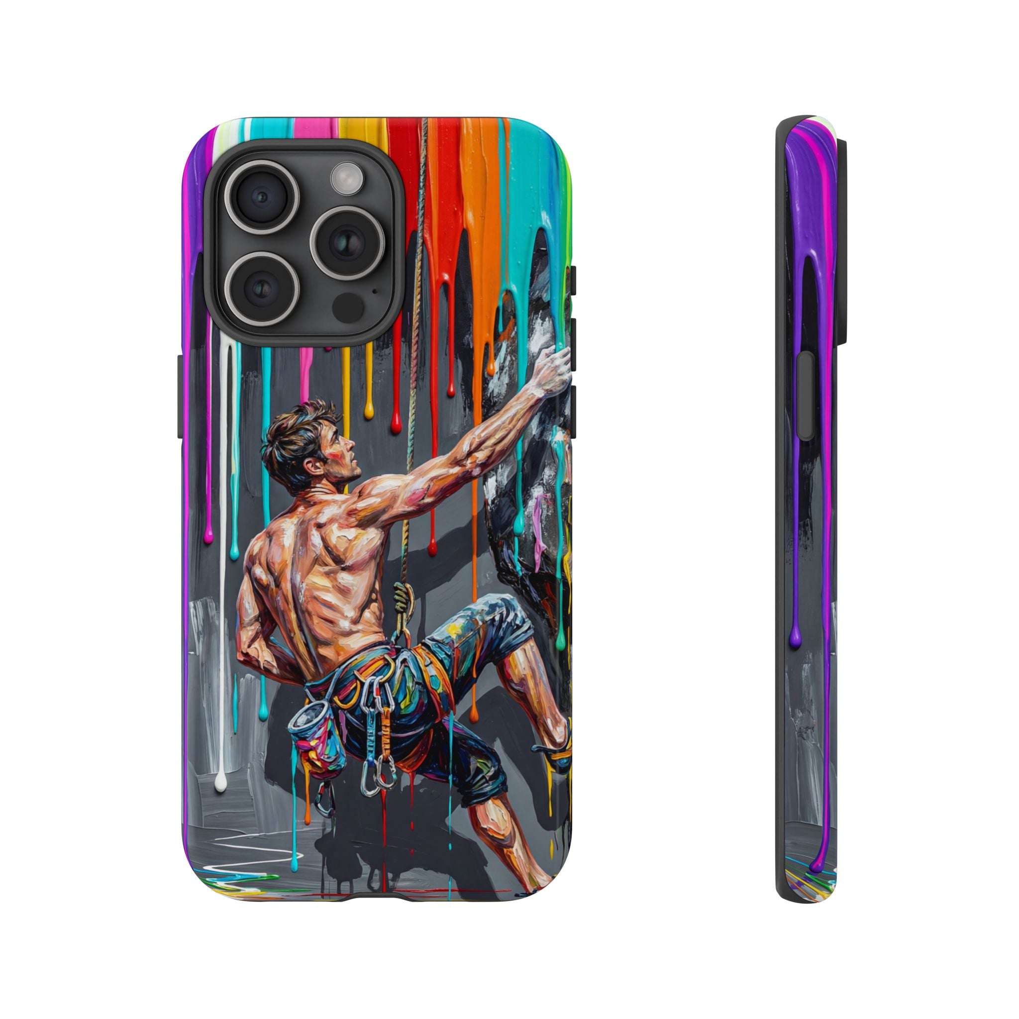 Colourful Rock Climber Art Protective iPhone Case