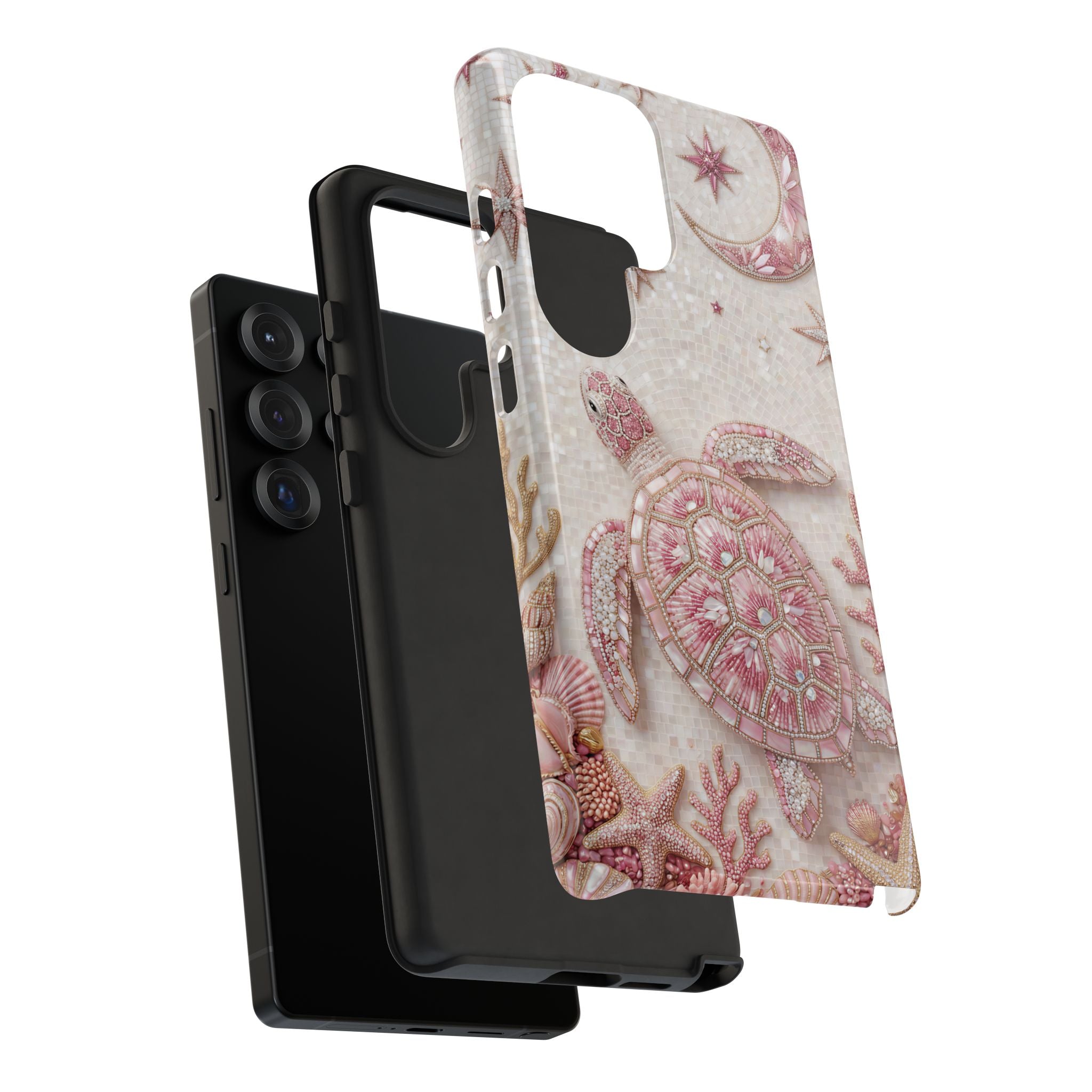 Pink Sea Turtle Shell Beachy Protective Samsung Galaxy Phone Case Cover