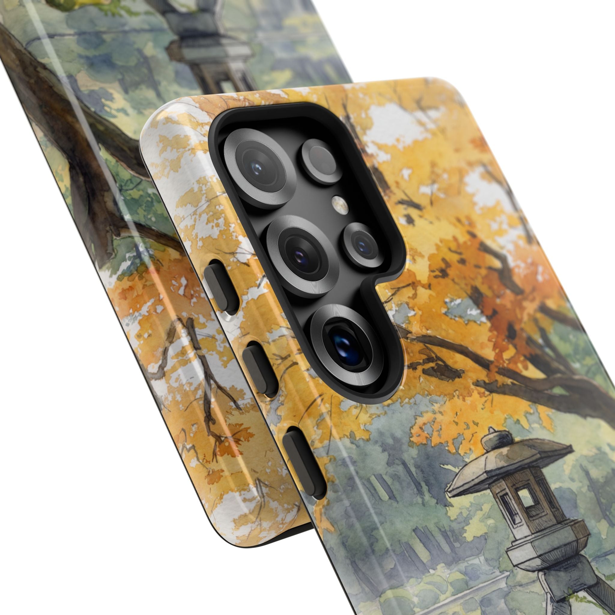 Autumn Japanese Garden Samsung Galaxy Phone Case | Scenic Lantern Fall