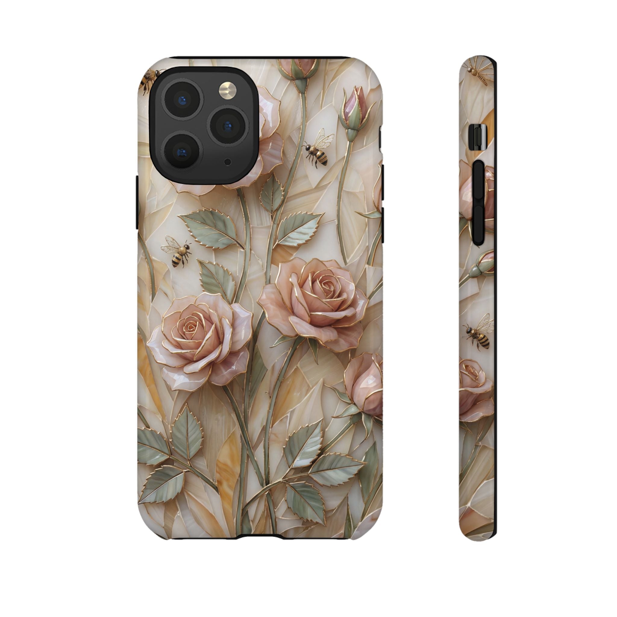 Vintage Blush Rose Floral Tough iPhone Protective Cover