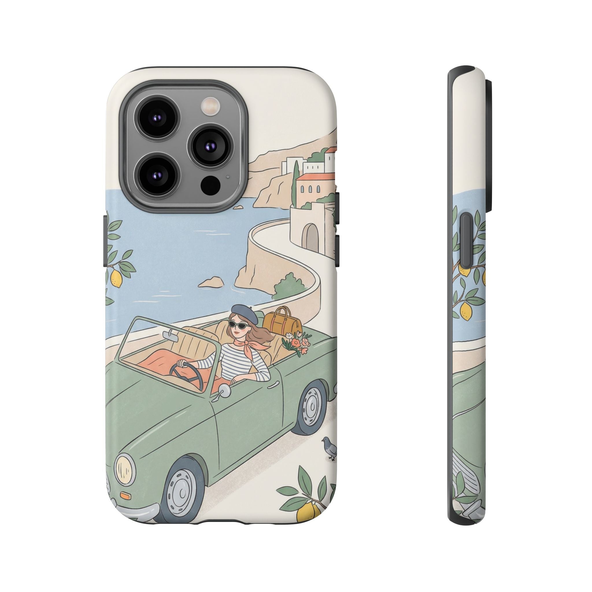 Retro Coastal Road Trip Design iPhone Case