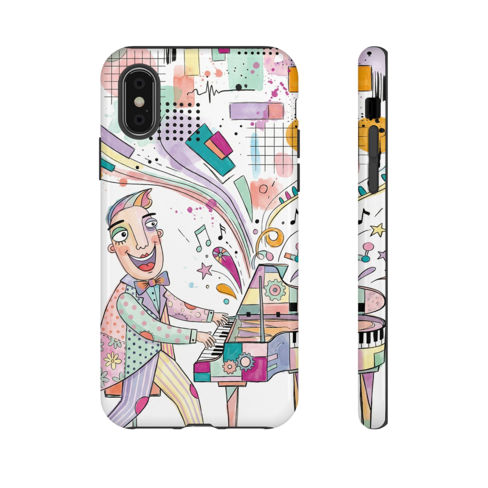 Musical Pianist iPhone Case | Colorful Whimsical Piano Art